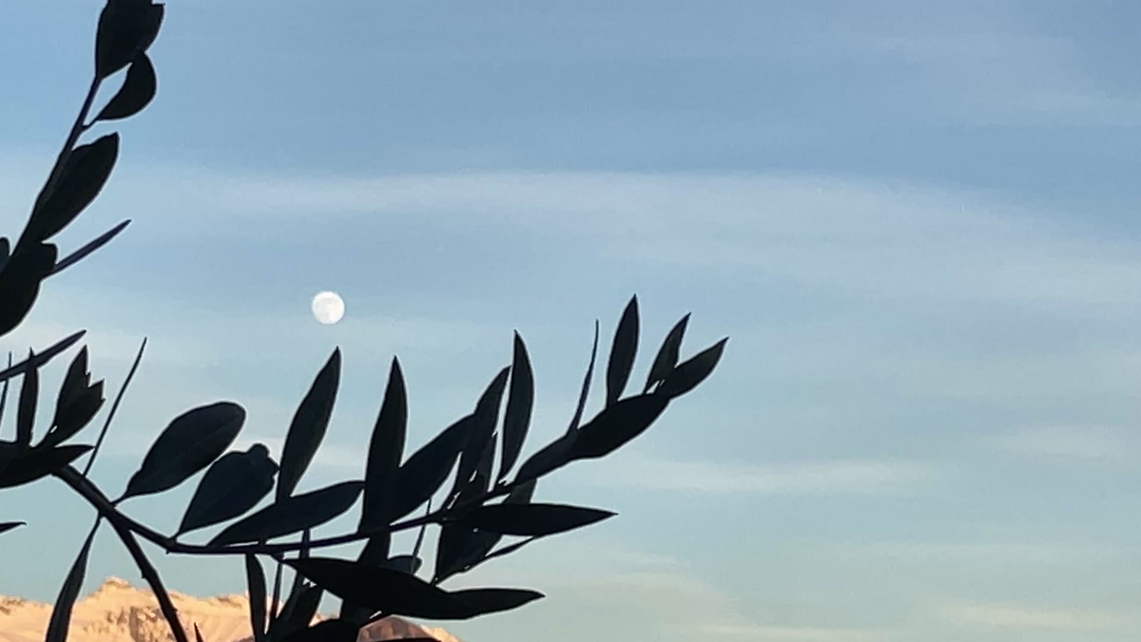 Full-moon panorama in Ronco sopra Ascona Switzerland.